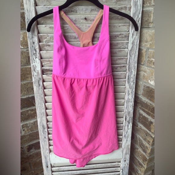 Lululemon Venus Tank Top Shelf Bra Yoga Stretch Racerback Pow Pink Women’s Sz 8. - Picture 1 of 5